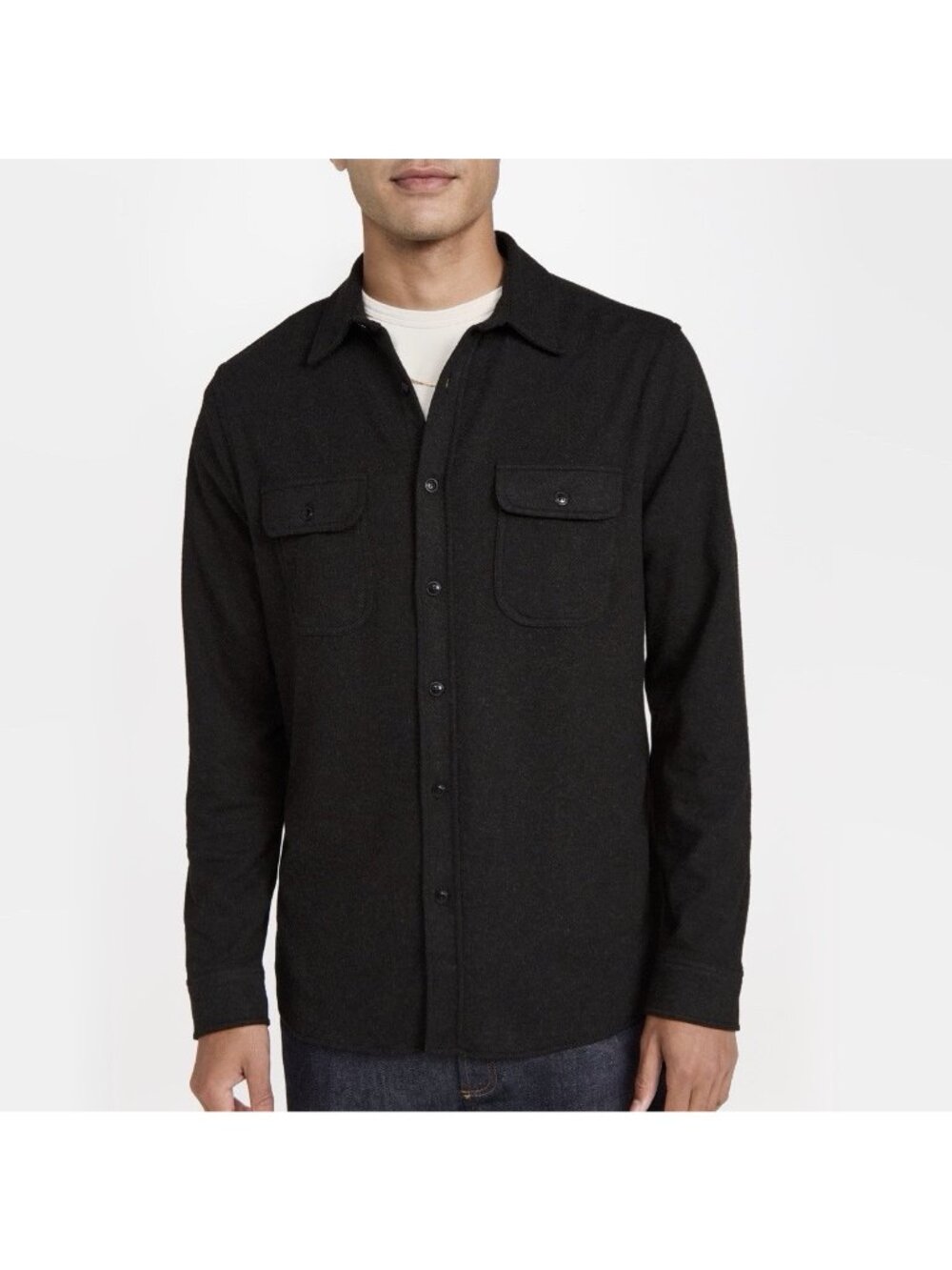 Faherty Black Casual Button-Down Shirt